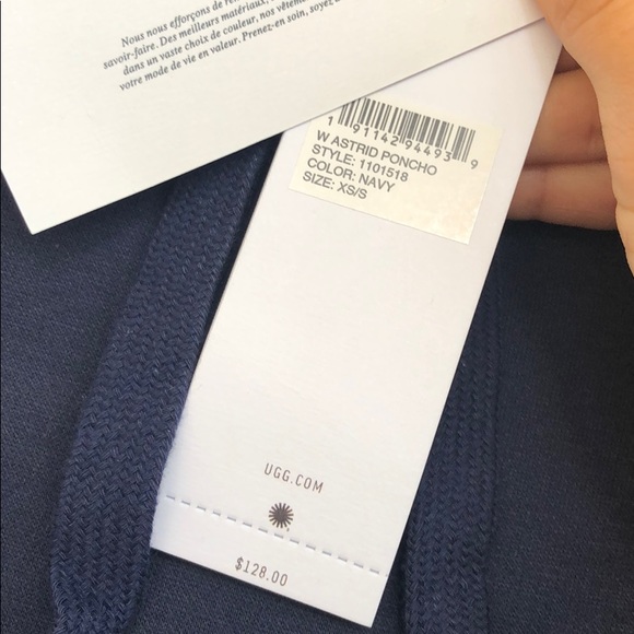 NEW • Ugg • Astrid Poncho Sweatshirt Navy Blue - Picture 5 of 5